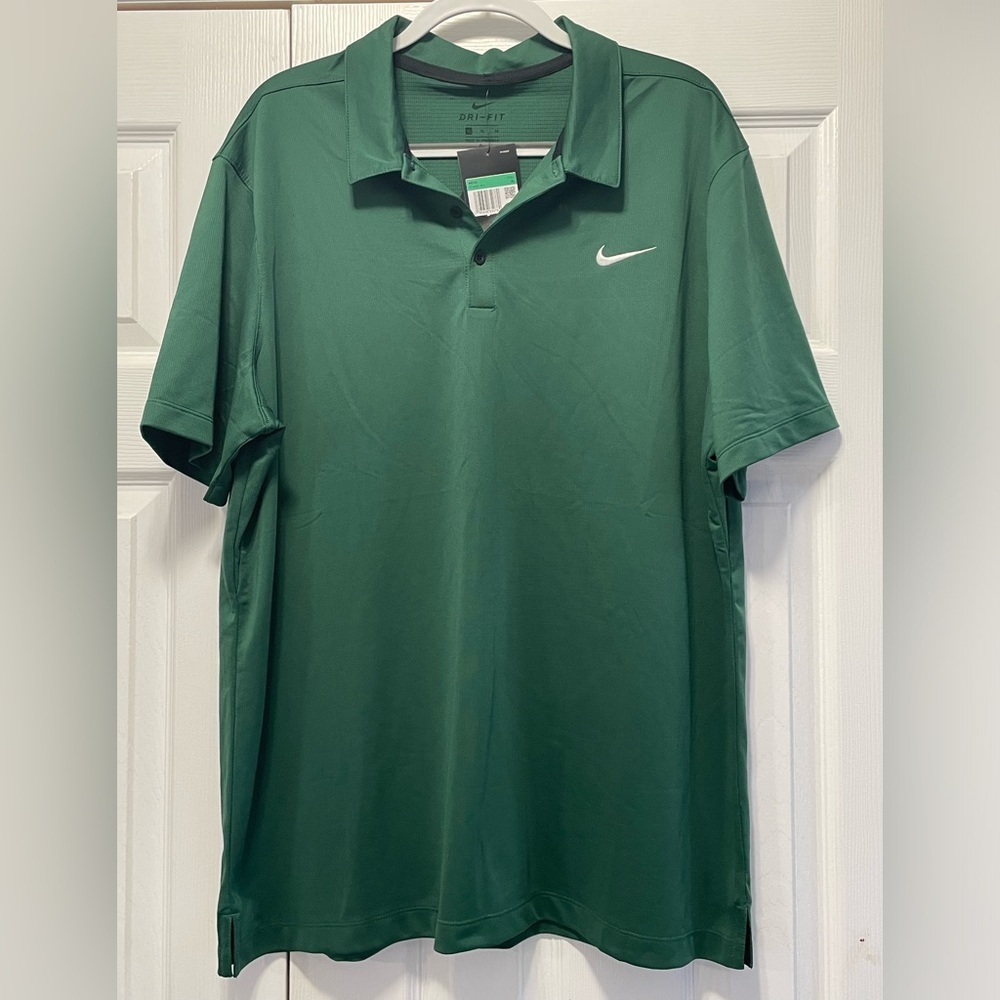 NWT men’s NIKE Dri Fit polo shirt top short sleeves green XL